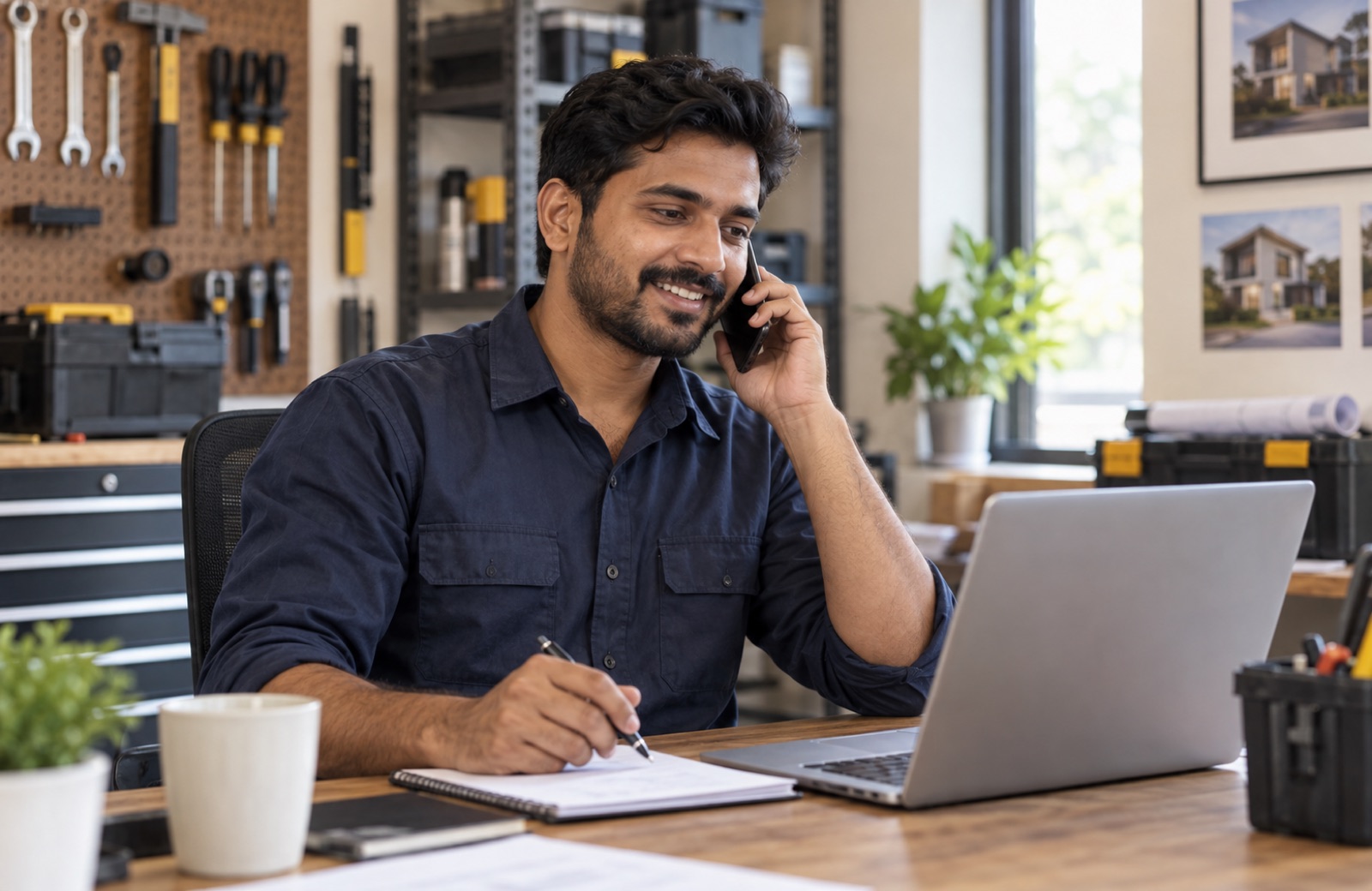 Home-service professional speaking with a customer